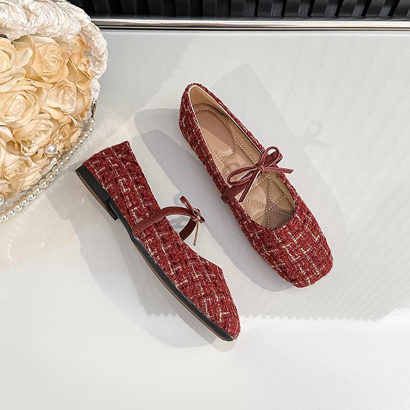 Square Toe Mary Jane Flats for Women Dressy Ballet Flats Mary Jane Shoes with Ankle Strap Comfortable Slip On Casual Shoes Women s Work Flat Shoes 35