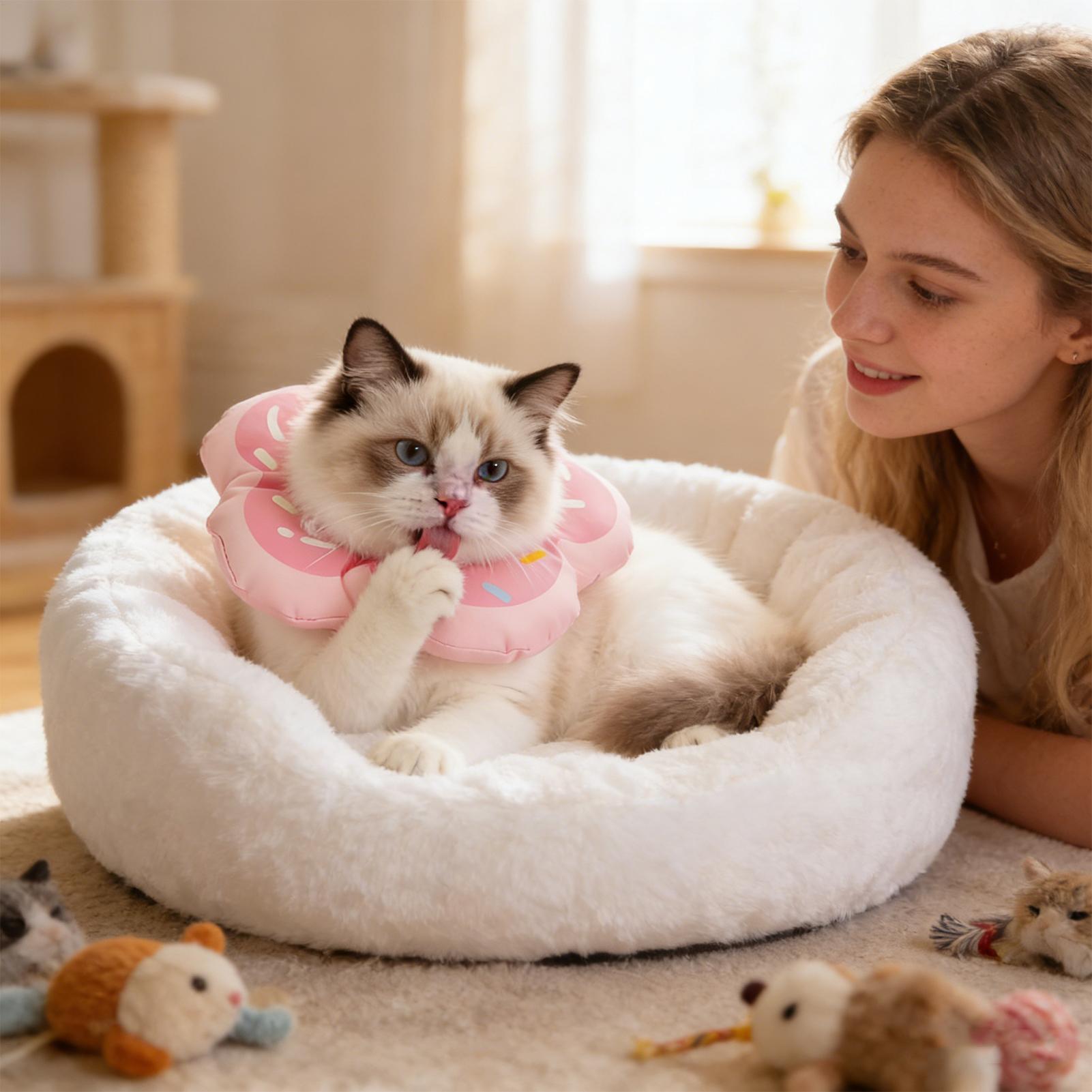 

Soft Dog Cone Waterproof Cute Flower Shape Soft Protection Dog Cone Collar For Outdoor Wound Care Grooming Nail Trimming Costume S