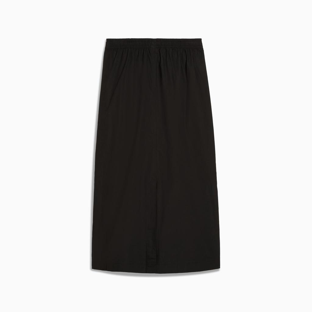 Puma Solid Color Elastic High Waist Long Casual Skirt Women Skirts Black 629784-01