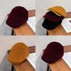 Trendy Corduroy Solid Color Flat Cap With Warmth And Sunshade For Men And Women In Fall And Spring