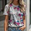 Summer Garden Flower 3D Print T-shirts Women Streetwear Fashion Casual Short Sleeve T Shirt O-neck Tees Tops Clothing
