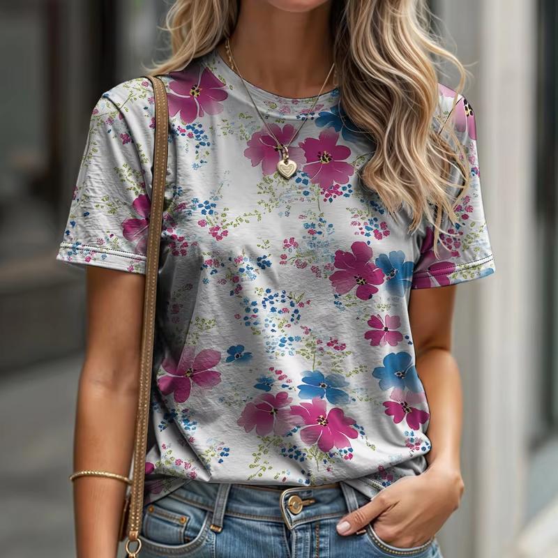 Summer Garden Flower 3D Print T-shirts Women Streetwear Fashion Casual Short Sleeve T Shirt O-neck Tees Tops Clothing