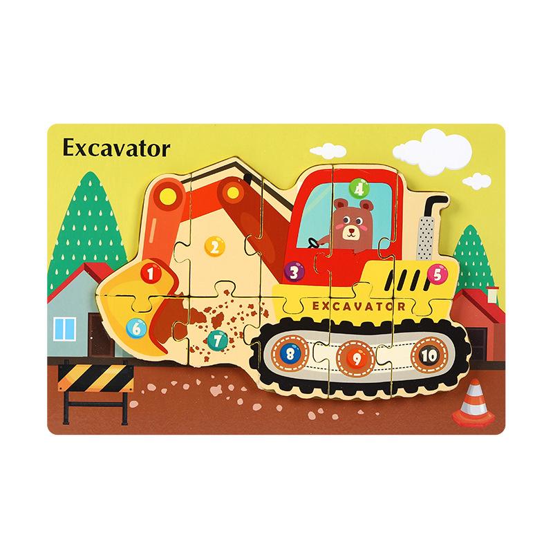 

40-Piece Animal Transport Puzzle Blocks: Educational Wooden Toys for Kids