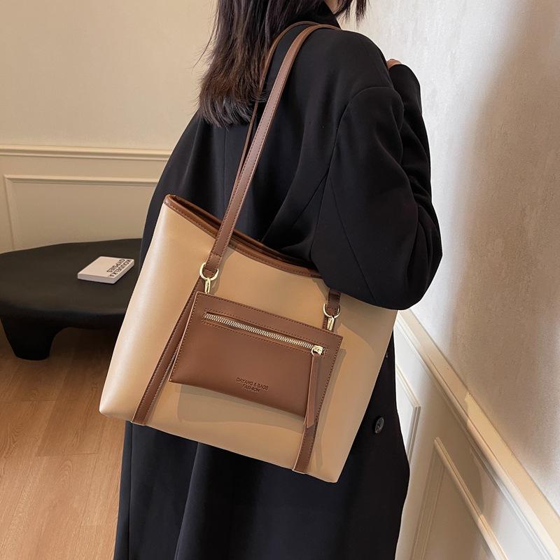 2025 New Large-capacity Tote Bag Fashionable Commuter Underarm Women's Bag Girls Pu Messenger Bag
