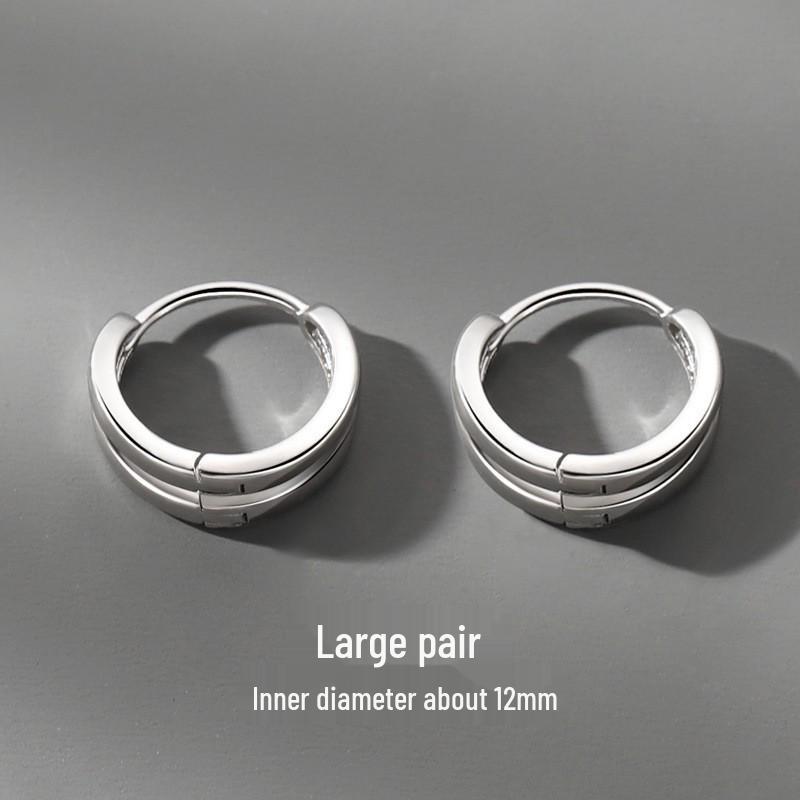 Versatile Double Hoop Earrings: Men's Street Style and Women's Hip Hop Punk Cuffs