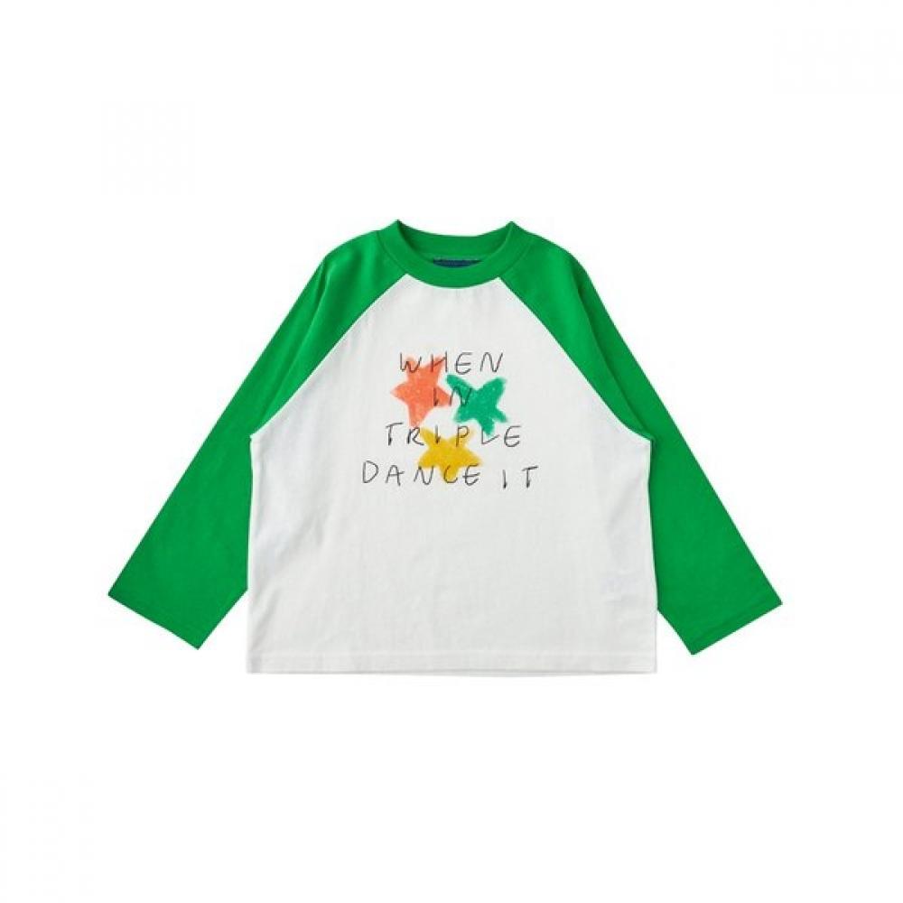 LiTTle Ground Denim In The Box STar Raglan T shirT 76111 330 01 GREEN/130