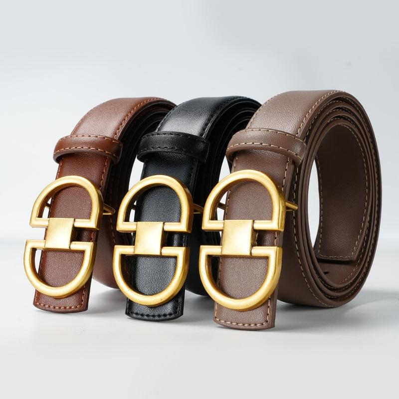 Women's Belt Dress Smooth Buckle Women's Belt Women's Decorative Trousers Versatile Thin Belt Skirt Strap