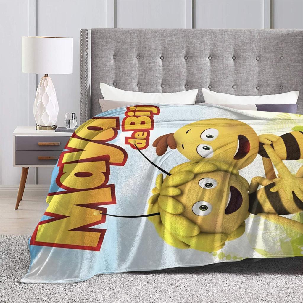 Coperta Maya l'Ape Super Calda Divertente Peluche Biancheria da Letto Coperte per Divano Sedia Letto da Viaggio in Aereo Coperta in Flanella Copriletto