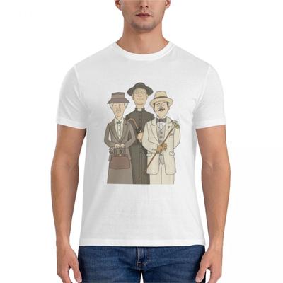 Brand Men Cotton T-shirt Poirot, Marple and Father Brown Classic T-Shirt T Shirts for Men Cotton Mens T Shirts Casual Stylish