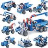 2 IN 1 KAZI City Gears Mechanic Engineering Truck Construct Crane Bricks Model Building Blocks Kits Education Sets Kids Toys