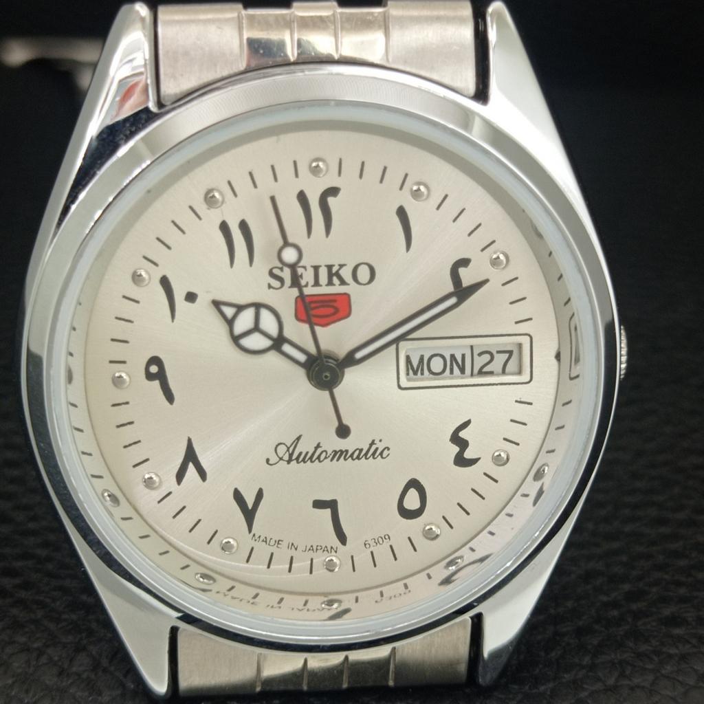 REFURBISHED SEIKO 5 AUTOMATIC 6309A JAPAN MENS VINTAGE SILVER WATCH a442428-4