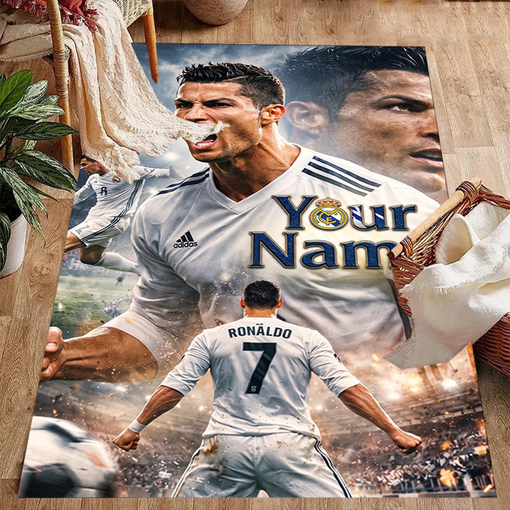 Cristiano Ronaldo (102) Customized Name Floor Rug Office Rug Design for Balcony Kitchen Decorate Room Playrooms Anti-slip Rug Decorate Offices