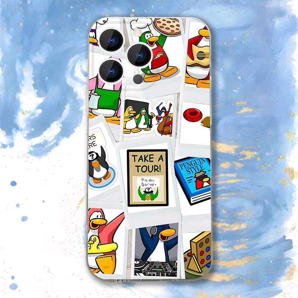 Game Club Penguin Clear Phone case suitable for iPhone 11 12 13 14 15 16 17 Pro Max Plus X XS XR SE E Mini Protective Case iPhone17