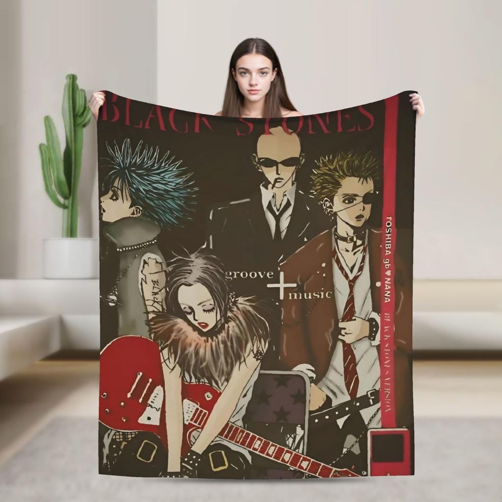 Warm Blanket Travel Nana Osaki Manga Panel collage Throw Blanket  Flannel Bedspread For Couch Chair Fluffy Sofa Bed Cover
