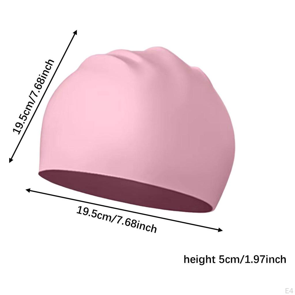 Silicone Swim Cap Bathing Hat Shower for Long and Short Hair Men Women Beach