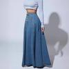 Europäischer und amerikanischer Retro-Einreiher-Jeansrock in A-Linie für Damen