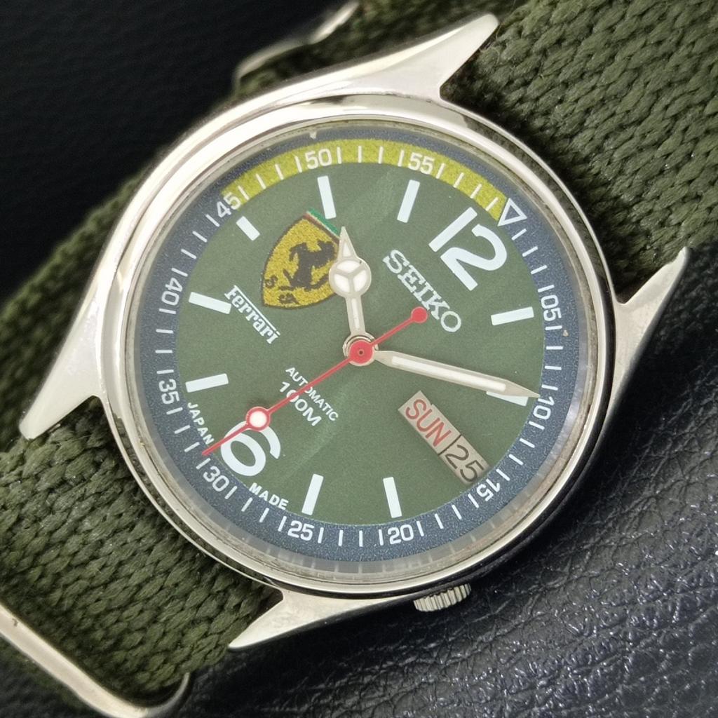 

SEIKO VINTAGE AUTOMATIC 7019A JAPAN MENS FERRARI DIAL WATCH a700444-5 R203-a700444