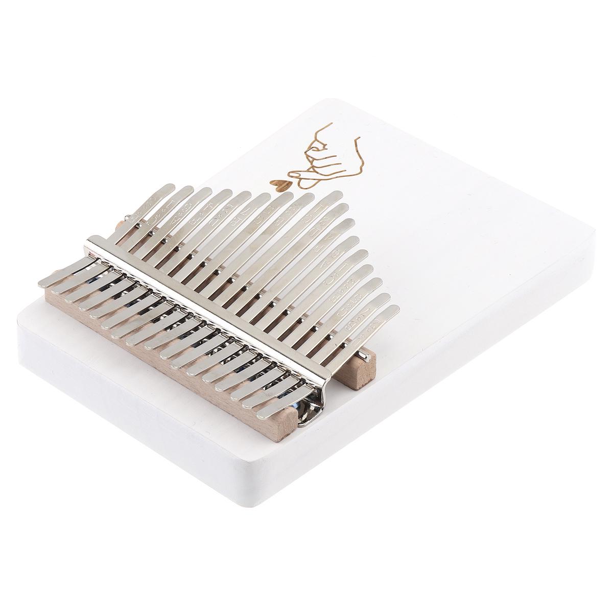 

17 клавиш, пианино для большого пальца, калимба, белый палец, с сердечным узором, однотонная одноплатная мини-клавиатура из сосны Mbira