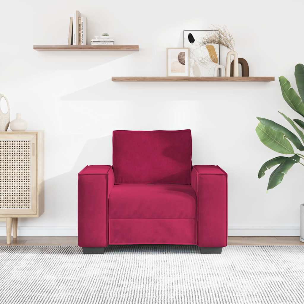 Armchair Burgundy 100x78x84 cm Velvet