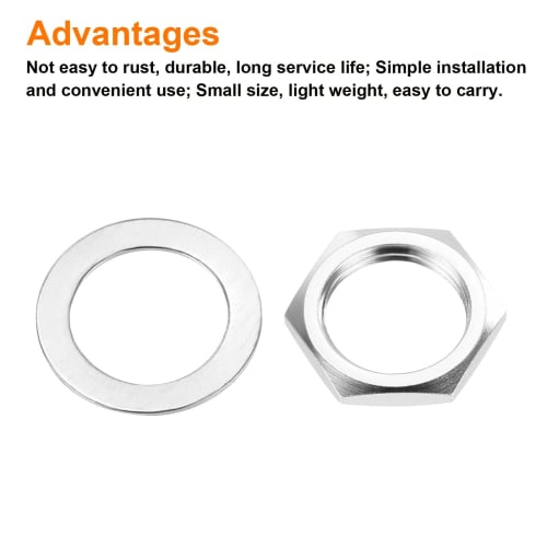 uxcell 4-Pack Guitar Nuts and Washers, 3/8" Guitar Input/Output Jack Socket Nuts for Guitar and Bass, Black and Silver