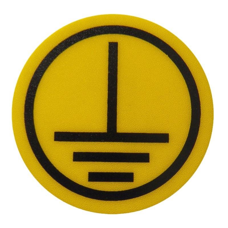 Equipment Grounding Label - Round PVC Warning Sign