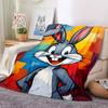 1pc Bugs Bunny Blanket Lightweight Flannel Throw For Sofa, Bed, Travel, Camping, Livingroom, Office, Couch, Chair, And Bed