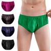 1PC G-string Breathable Briefs Large Pouch Panties Men's Thongs Middle Waist Satin Silk Intimates Underwear Knickers Plus Size