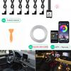 Neon bil LED interiørlys RGB Ambient Light Fiberoptisk sett med APP Trådløs kontroll LED Auto Atmosphere Dekorativ Lampe