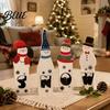 Indoor Christmas Table Decor Wooden Tiered Tray Decor Santa Reindeer Snowman Figurines Keepsake Gifts for Holiday Tabletop Decorations And