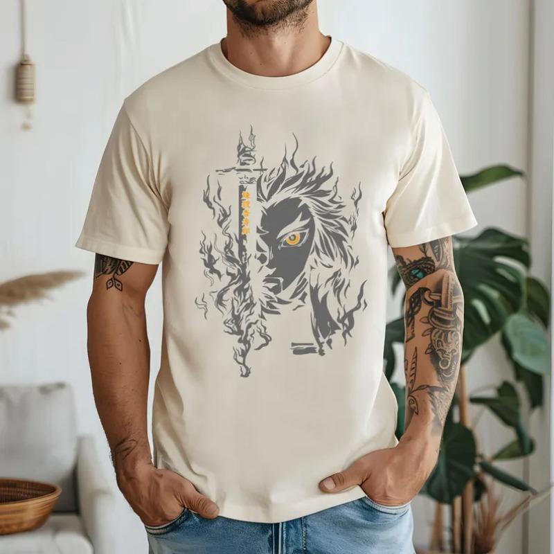 

Anime Rengoku Kyojuro Demon Slayer T Shirt Summer Cotton Men Women Streetwear Casual Trend Short Sleeve Couple Unisex 3XL