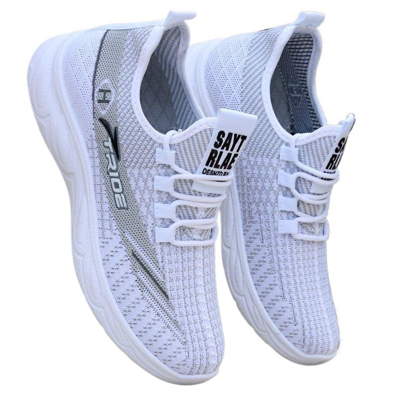 Nouvelles chaussures de sport décontractées respirantes à semelle souple, en maille, de hauteur moyenne, antidérapantes, chaussures de course ultra-légères