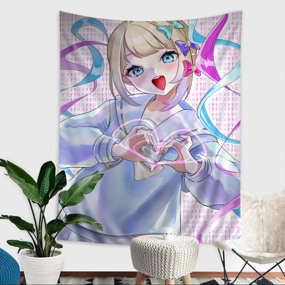 Game NNeedy Girl Overdose Tapestry Art Printing Japanese Wall Tapestry Anime Wall Hanging Home Decor