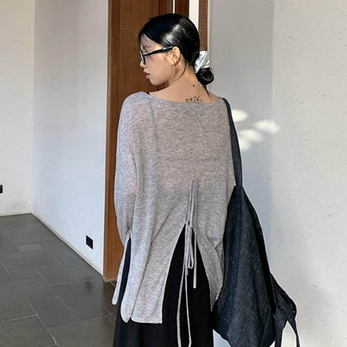 

Sunscreen cardigan thin women s blouse summer shawl medium and long air-conditioning lazy top XL сірий колір