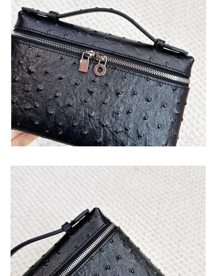 High-End Versatile Ostrich Pattern Leather Shoulder and Cross-Body Women's Handbag