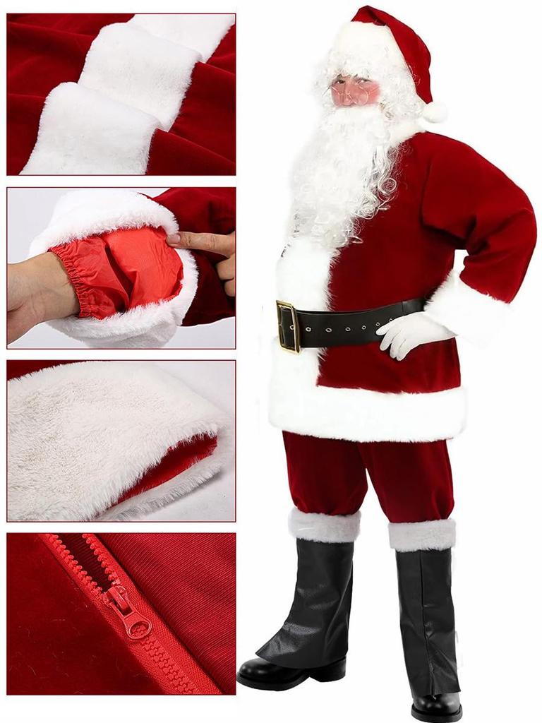 Men's Santa Claus Costume Set for Christmas & New Year's Eve Cosplay Parties