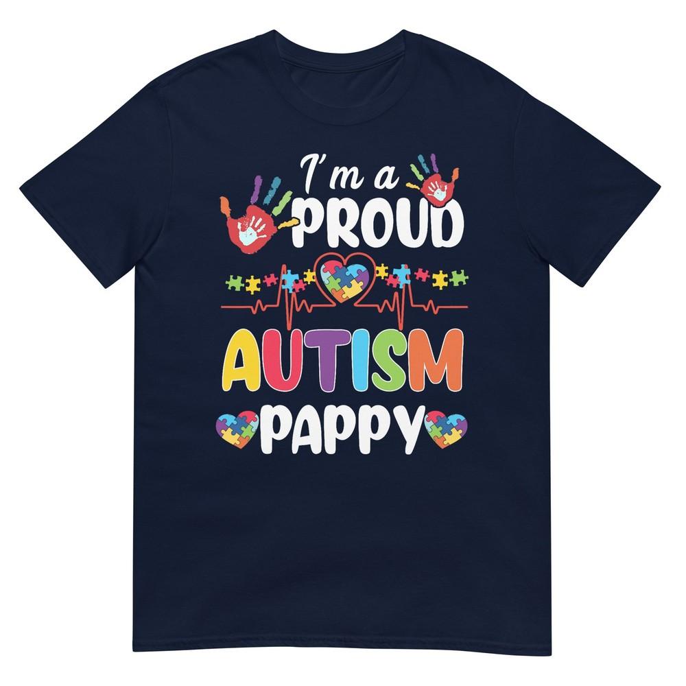 Im A Proud Autism Pappy Autism Awareness Heart TShirt S