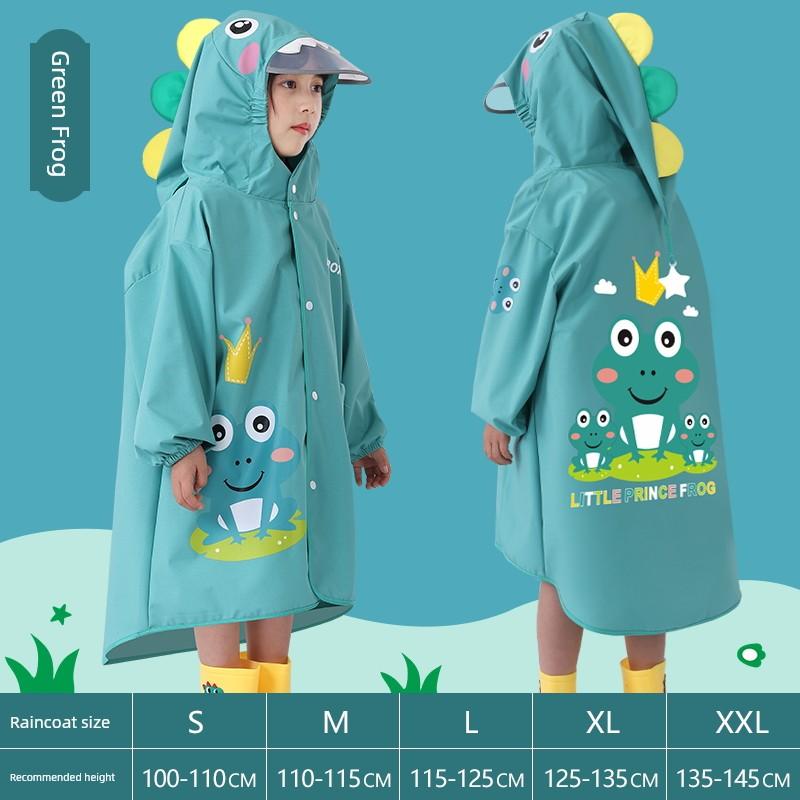 Children's Raincoat for Boys and Girls, Kindergarten and Primary School Students, Special for School Use, Full-Body Rainproof and Waterproof Poncho