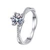 Inel moissanite de culoare D de 0,5 ct/1 ct inel de femeie placat cu argint 925 pt950 inel de nuntă împletit cu dragoste