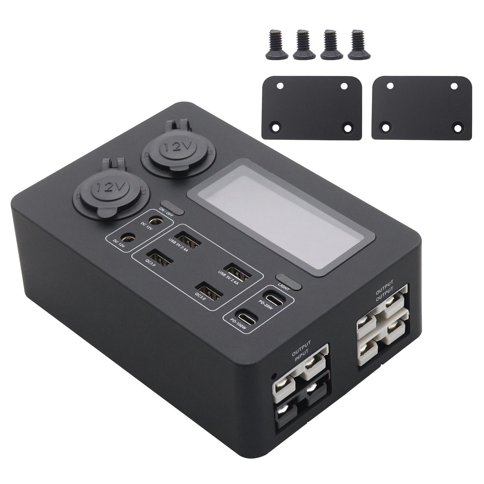 Mini Power Distribution Box 12V DC Portable Multi Plug Outlet Extender QC3.0 Port for Outdoors Emergency RV Trailer Camping Power Box
