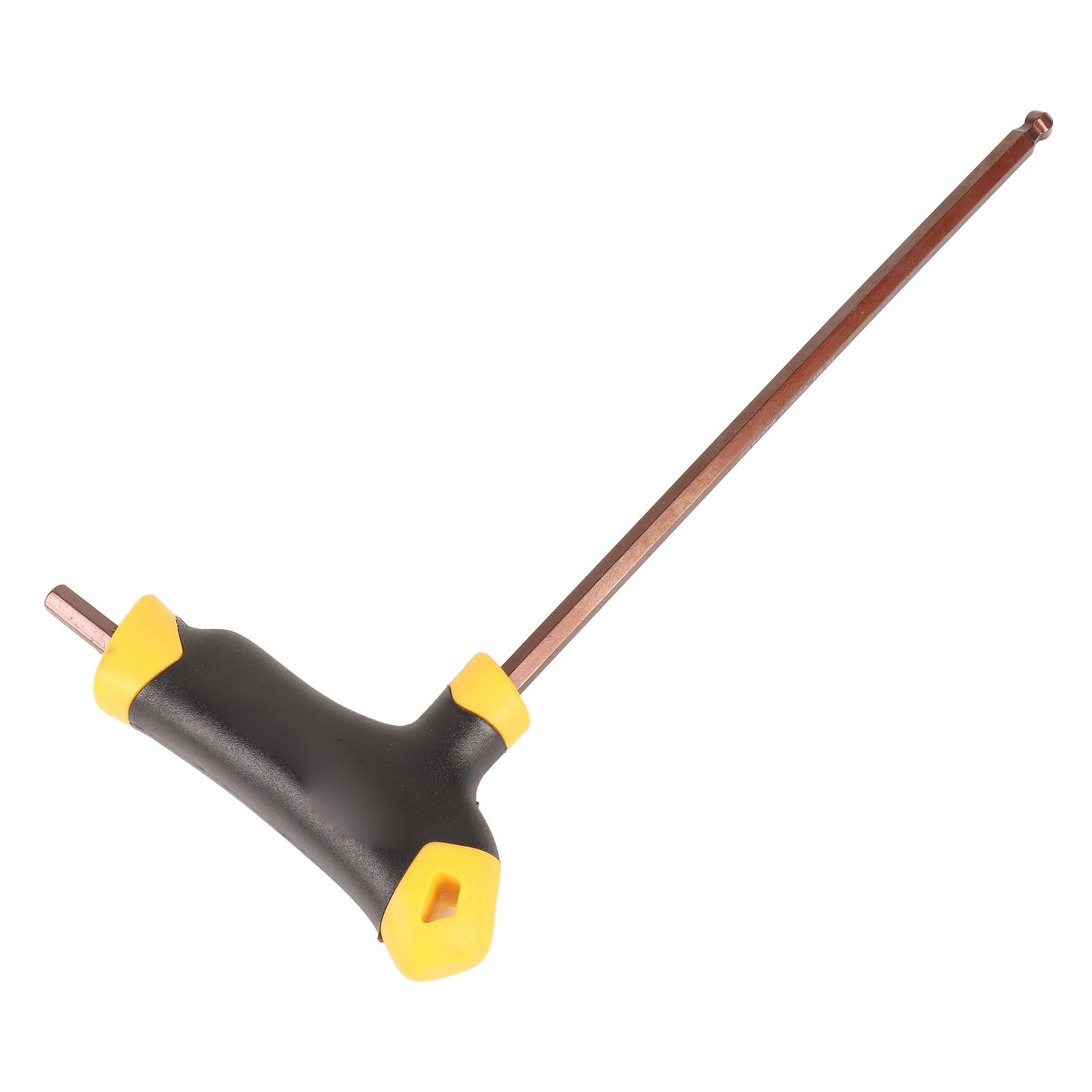 

Ball Head T Shape Long Handle Hex Key Wrench Professional Repairing Hand Tool (5mm)