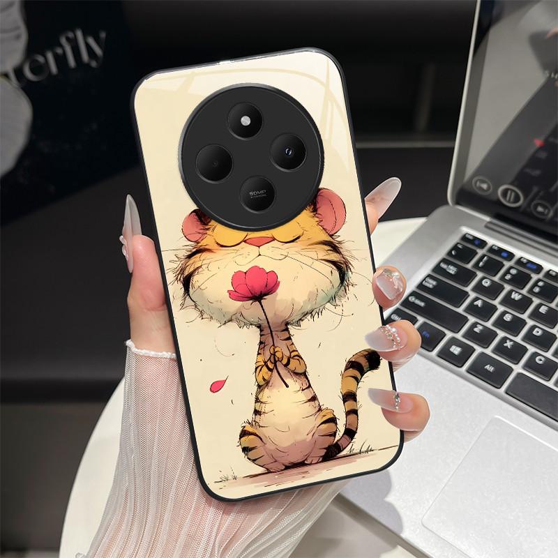 

For Redmi 14C / Poco C75 Phone Case Trendy Design Tempered Glass Bumper For Xiaomi Redmi 14 C 4G 5G Full Protection Back Covers Xiaomi Redmi 14C 5G