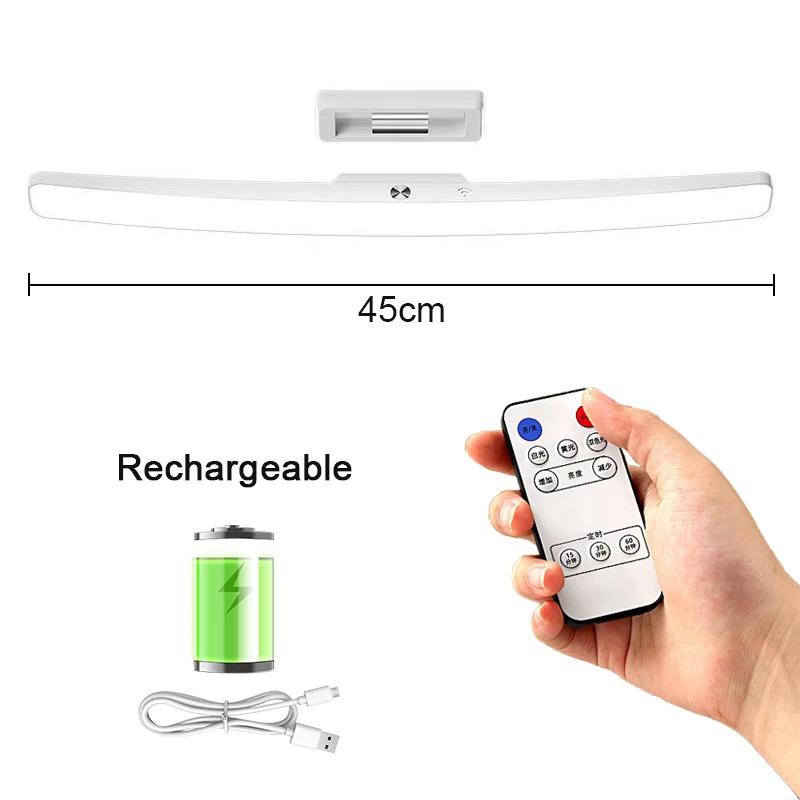 LED Desk Lamp Hanging Magnetic Table Lamp Touch Usb Rechargeable Stepless Dimming Cabinet Closet Wardrobe Portable Night Light