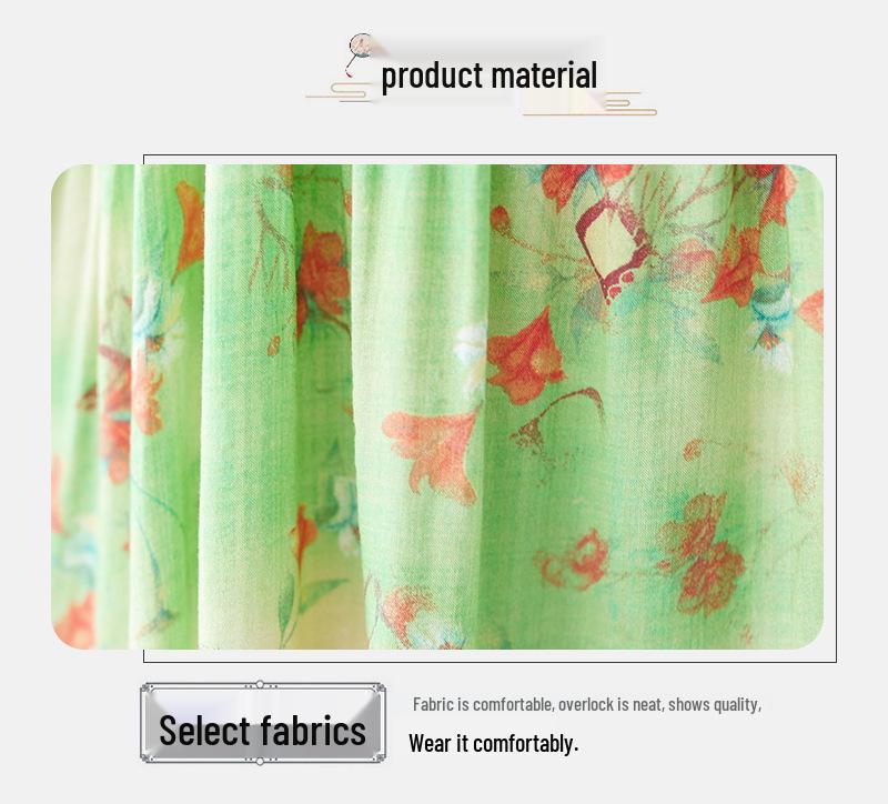 2026 Summer Cotton Linen Patchwork Long Dress with Sling and Large Hem Skirt