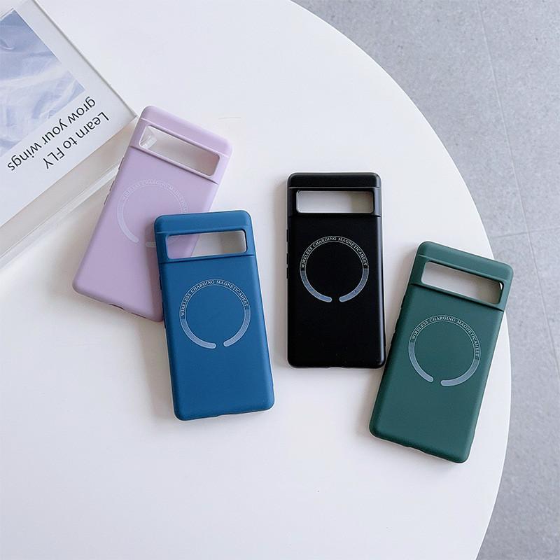 Magnetic Magsafe For Liquid Phone Case Google Pixel 8 8a Matte Cover Shockproof
