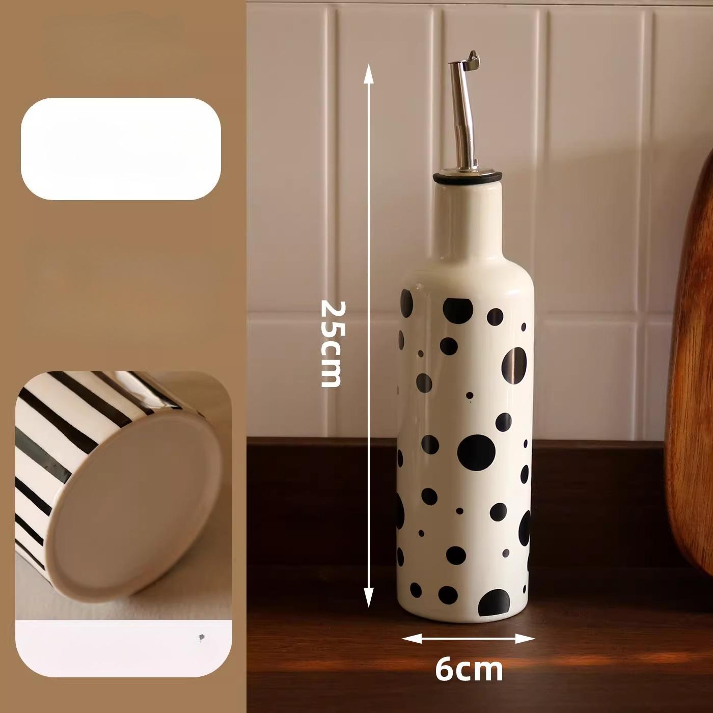 

Ceramic Oil Dispenser Oil Automatic Open Close Bottle with No-Drip Spout for Cooking Oil Vinegar Storage Idear Gift