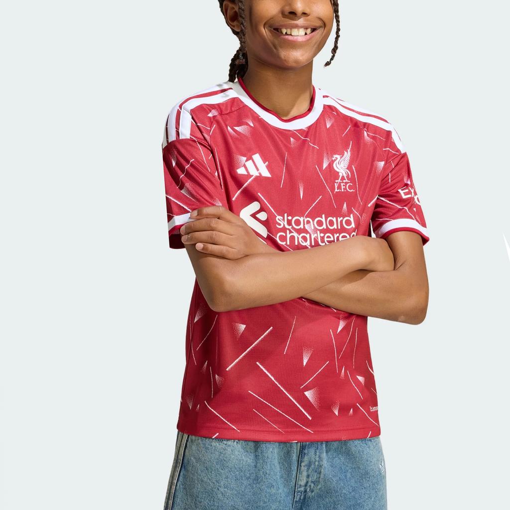Adidas X Liverpool FC Kids Sports Jersey 26/27 Home Fan Edition Knitted Quick-Dry Football Short Sleeve Kids jerseys KB8255
