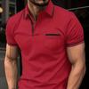 Polo à manches courtes pour homme, avec poches boutonnées et poches latérales