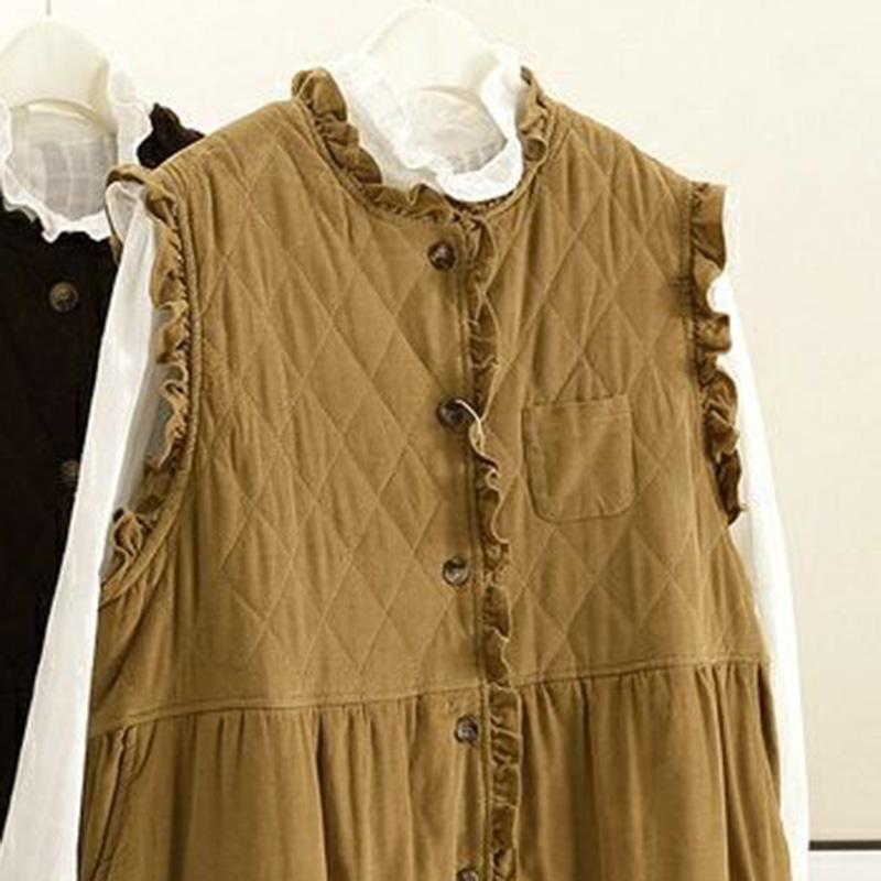 Dress for Woman Cotton Winter Autumn Plus Size Loose Floral Vintage Solid Colours Casual Soft Long Dresses