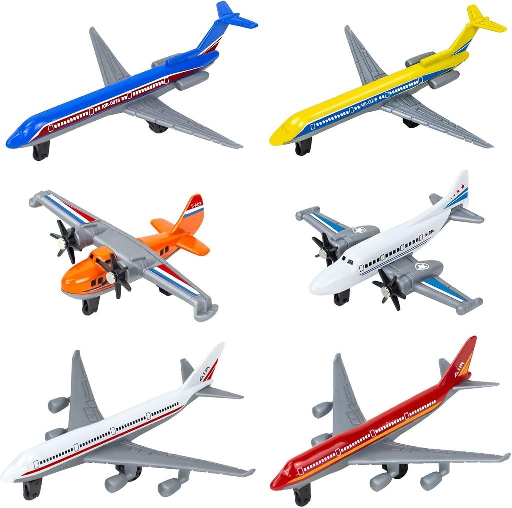 Airplane Toy Kids Toy Plane Model Indoor Alloy Plane Christmas Gift for Kids 6-Piece Set, Set, Play, Model, Glider, Aircraft, Birthday,