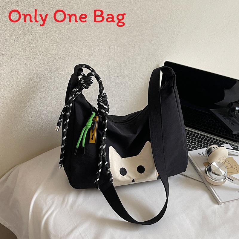 Cat Style Tote Bag For Women With Cotton Material And Zipper Closure For Daily Use